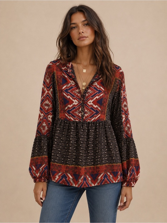 Konrad & Joseph Tops - Anthropologie Konrad Joseph Zydeco Peasant Tunic Blouse M